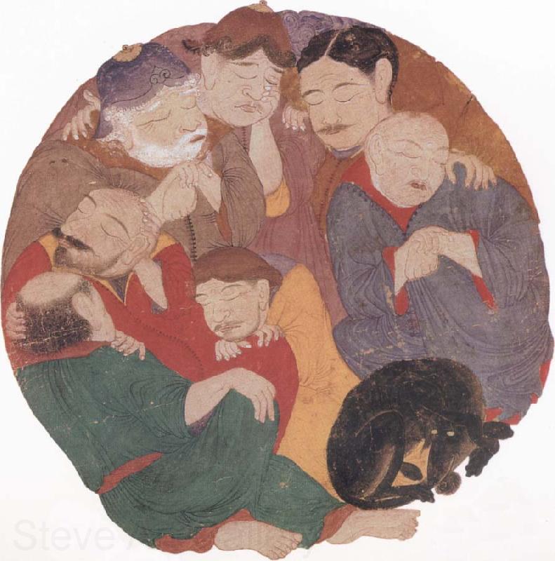 unknow artist The Seven Sleepers in the cave of Ephesus with their dog